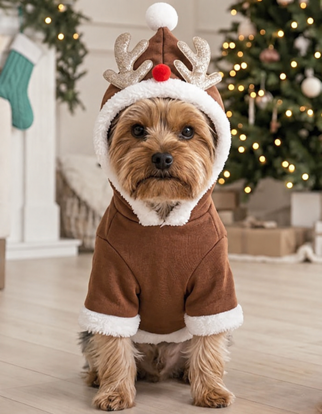 Personalisierter Rentier-Hoodie für Hunde