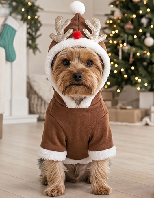 Personalisierter Rentier-Hoodie für Hunde